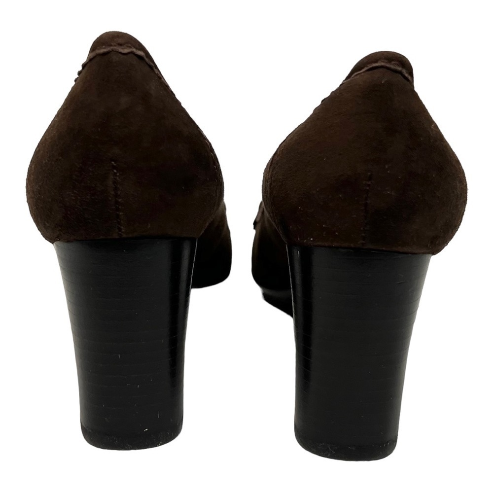 Geox Respira Brown Suede Comfort Heels Women’s 38 - Picture 9 of 15